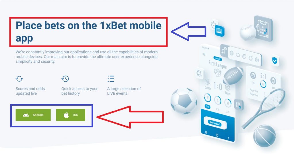 1xBet mobile app